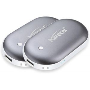 JGD-Karecel Chauffe-Mains Rechargeable &Eacute;lectriques Double Face, 10400mAh Chaufferette Main Power Bank Reutilisable USB, Chauffe Main Outdoor Activit&eacute;s Ski Camping Chasse Golf, Cadeau Tech pour Homme - Neuf