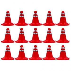 15pcs Mini Sports Training Cones Miniature Traffic Training Cones Small Safety Parking Cones Kids Pretend Play Toy - Neuf