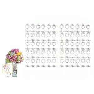 Lot de 60 porte-cartes de table en m&eacute;tal pour marque-places, menus, photos, mariages, f&ecirc;tes, d&eacute;coration de bureau - Neuf