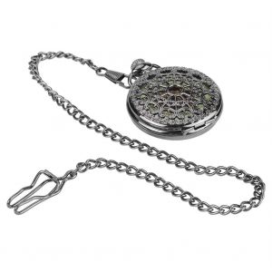 Classique &Agrave; Remontage Manuel M&eacute;canique &Eacute;vid&eacute; Lumineux Montre De Poche Pendentif Bijoux Avec Cha&icirc;ne - Neuf