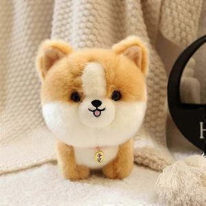 ZU Kawaii Teddy Pets Chiot moelleux r&eacute;aliste Poup&eacute;e douce Mignon Petit Chow Pomeranian Corgi Yorkie Jouets en peluche avec charme Cadeau pour fille-Corgi - Neuf