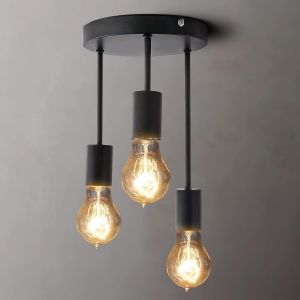 Ulteronixshop-Plafonnier R&eacute;tro,3 Douilles Pour Ampoules 60w Max, Lampe Suspension Industrielle M&eacute;tal Retro Suspensions Vintage Plafonnier Luminaire Antique Pendante - Neuf