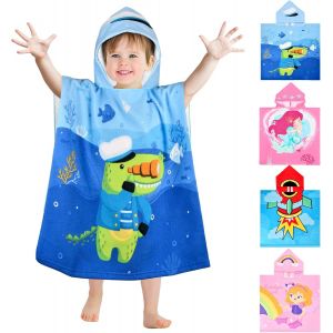 (Crocodile, 120*60cm) Serviette De Plage Pour Enfants, Châle À Capuche En Coton Super Doux, Peignoir Pour Filles Et Garçons, 0-7 Ans. - Neuf