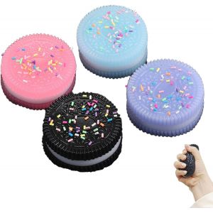 KAL-4 Pi&egrave;ces Jouet Anti-Stress En Forme De Biscuit, Jouets Sensoriel &Agrave; Presser Boule Anti Stress, Jouet De D&eacute;compression Ultra-Doux, Taba Spielzeug De Simulation De Biscuit Pinc&eacute; (Color&eacute;) - Neuf