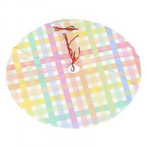 Jupe de sapin de No&euml;l &agrave; carreaux arc-en-ciel, douce et amusante, pour une d&eacute;coration de No&euml;l champ&ecirc;tre de 91 cm (36 pouces). - Neuf