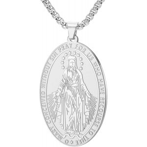 Kal-Collier Chapelet Unique De La Vierge Marie Pendentif Chaîne Boîte Mère Marie Bijoux D'amulette De Foi Religieuse Pour Hommes Et Femmes - Neuf