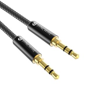 C&acirc;ble Jack Audio C&acirc;ble Auxiliaire 3.5mm m&acirc;le vers m&acirc;le [Plaqu&eacute; Or] st&eacute;r&eacute;o en Nylon pour iPhone, Samsung, iPod, iPad, Voiture, Casque, Autoradio, Smartphones, MP3 etc. - 1M Noir - Neuf