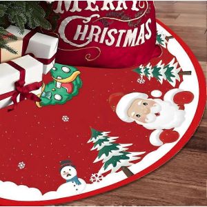 Jupe de sapin de No&euml;l 120 cm, rouge et verte, douce, style champ&ecirc;tre, compatible avec un cache-sapin. - Neuf