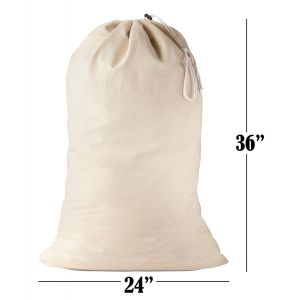 Grand Sac À Linge (Pack De 2) Heavy Duty De La Couleur Naturelle De Toile De Coton De Tissu De Cordon Organisateur De Voyages Camp D'accueil De Dortoir De Collège Chiffon Sale Plaine Grande - Neuf