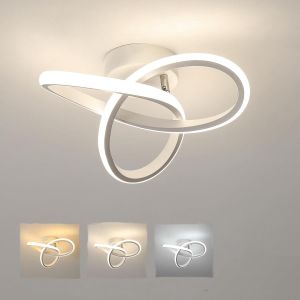 Plafonnier Led Moderne, Lampe De Plafond Blanc Chambre 20w 2200lm, Luminaire Plafonnier Cuisine En Aluminium Dimmable 3000k/4500k/6500k Pour Balcon Salon Couloir, Dia 25cm - Neuf