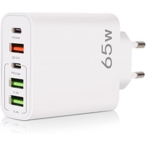 Chargeur Usb C, 65W 5 Ports Chargeur Usb C Avec Chargeur Rapide Intelligent Qc 3.0, Adaptateur D'Alimentation Usb Pour Iphone[J32] - Neuf