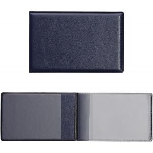 TRAHOO-Porte Carte de cr&eacute;dit Carte d'identit&eacute; permis de Conduire avec 3X Compartiments - &Eacute;tui Portefeuille en Simili Cuir - Bleu fonc&eacute; - Neuf