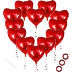 MEVRONISSHOP-Ballon coeur, 30 pcs Ballon Coeur Rouge H&eacute;lium,Ballons de Fleuret en Forme de Coeur pour la f&ecirc;te, Anniversaire, Saint Valentin, Mariage, fian&ccedil;ailles, f&ecirc;te des m&egrave;res d&eacute;coration romantique - Neuf