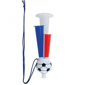 Trompette France 3 cornes football tricolore bleu, blanc et rouge (x1) REF/20039 - Neuf