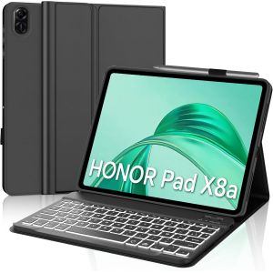 Coque Clavier Honor Pad X8a, Clavier Pour Honor Pad X8a, Français Azerty, Clavier Rétroéclairé 7 Couleurs, Étui Clavier Détachable Pour Honor Pad X8a 11"" 2024, Noir - Neuf