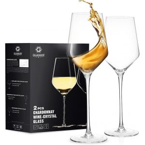 Ytfhg-Lot De 2 Verres À Vin Blanc En Cristal Soufflé À La Bouche, Verres À Vin Modernes De 450ml Pour Vin Rouge Et Blanc, Meilleurs Cadeaux Pour Un Usage Quotidien - Neuf