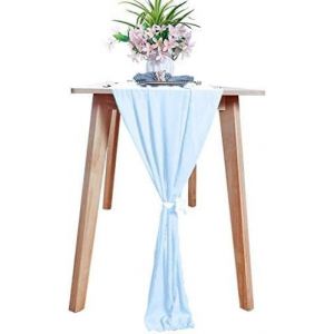 Sjzg-Chemin De Table En Mousseline De Soie 73 X 300 Cm Chemin De Table De Mariage Chemin De Table Transparent De 3 M De Long Chemin De Table De Jardin Chemin De Table De Noël Fête Prénatale - Neuf