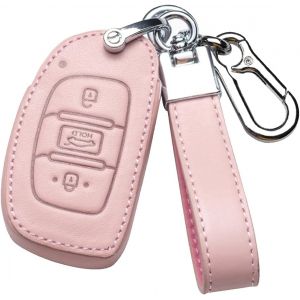&Eacute;tui de cl&eacute; de Voiture en Cuir de Vachette pour Tucson Creta ix25 i10 i20 ix20 Elantra Mistra Verna Sonata 2015-2019 Rose D - Neuf