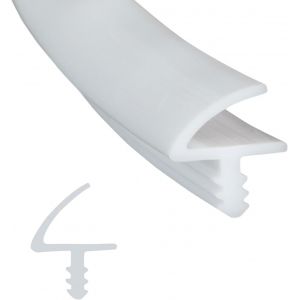 Joint de porte en silicone,pour rainure de 3 mm et feuillure de 11 mm,blanc,10 m - Neuf