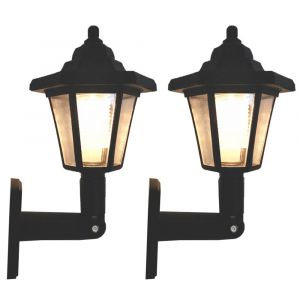 Lot De 2 Lampes Murales Solaires Hexagonales Pour Jardin Ext&eacute;rieur - Lumi&egrave;re Blanche Chaude, &Eacute;tanch&eacute;it&eacute; Ip65, Installation Facile - Neuf