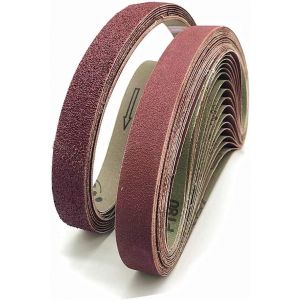 Bande abrasive 25x 762 mm.5 sortes de gravier mixte (6X40 /80/120/180/320).Ensemble de Bandes Abrasives,pour ponceuses à bande,métal,bois,polissage (30 pièces) - Neuf
