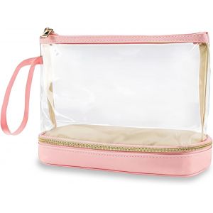 KALANKA-Trousse de Toilette Voyage, PVC Trousse Maquillage Grande Capacité, Sac de Rangment Transparente avec poignée, Sac Cosmétiques pour Homme et Femme - Neuf