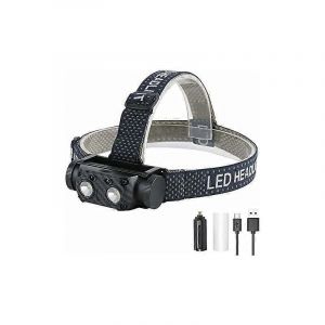 Promotion D'hiver,Lampe Frontale Led Rechargeable 2000 Lumens Lampes Frontales Puissantes Avec 2 X Lampe Frontale &Agrave; Capteur De Mouvement Amovible &Agrave; Led Xml-L2 Pour L'ext&eacute;rieur,La P&ecirc;che, - Neuf