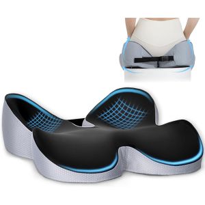 SUBZONAL-Coussin Coccyx, Coussin de Si&egrave;ge, Support Chaise de Bureau, Chaise de Jeu, en Mousse &agrave; m&eacute;moire de Forme, antid&eacute;rapant, pour soulager Les douleurs des Hanches et du Coccyx, pour Bureau, Auto - Neuf