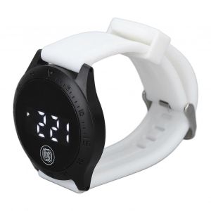 Hz2030 Led Montre Numérique Style Coréen Étanche Tactile Élégant Montre-Bracelet Pour Hommes Femmes Étudiants Noir Coquille Ceinture Blanche - Neuf