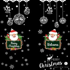 Hjlian Autocollants De Fenetre Joyeux Noel, Decoration De Fenetre De Fond De Vitrine - Neuf