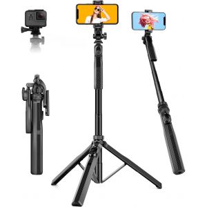 Cai-178cm Perche À Selfie,Extensible Trepied Smartphone Avec Télécommande&poignée Anti-Balancement,Portable Selfie Stick Trépied Telephone Monopode Telescopique Pour Iphone/Samsung/Huawei - Neuf