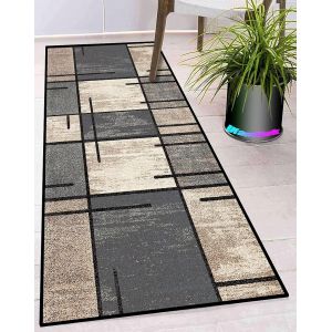 Sjzg-Tapis Cuisine Devant Evier Antiderapant Lavable Long Moderne Design Traditionnel Tapis De Sol Cuisine Pour Salon Chambre Cuisine Hall D'entrée 50x200cm Gris Beige Noir - Neuf