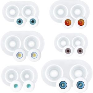 6pcs Doll Eyes Silicone Mold, Dome Shape Eyeball Resin Mold, Clear Silicone Mold For Diy Crafts - Neuf