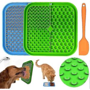 3pcs Tapis De L&eacute;chage Pour Chien Avec Ventouse,Tapis De Nourriture Pour Chien,Bol D'alimentation Pour Chien,Tapis De L&eacute;chage Pour Animaux De Compagnie En Silicone De Qualit&eacute; Alimentaire - Neuf