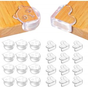 Coin De Table Protection Bebe,24 Pièces Protege Coin De Table Bebe Avec Une Super Colle Améliorée,Protection Angle Meuble En Forme De Coeur Et D'ours,Protection Coin De Table Bébé - Neuf