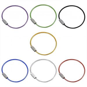 10pcs Color&eacute; En Acier Inoxydable Fil Porte-Cl&eacute;s Corde Porte-Cl&eacute;s Avion Engrenage C&acirc;ble Anneau Porte-Cl&eacute;s Pour Randonn&eacute;e En Plein Air - Neuf