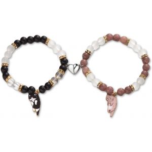 Eryi-Lot De 2 Bracelets Kawaii - Motif Chat - Bracelets D'amitié - Bracelets Pour 2 Filles - Cadeau D'amitié - Cadeau D'amitié - Neuf
