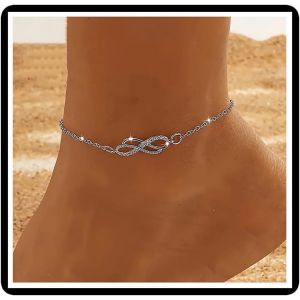 Cmjaagur-Bracelet De Cheville En Cristal Infinity Vintage Note De Musique Chaîne De Cheville Strass Lucky 8 Bijou D'été Pour Femme[M166] - Neuf
