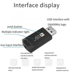 QCC3040 24Bit 96Khz KB9P &Eacute;metteur audio Bluetooth 5.2 avec micro - Neuf