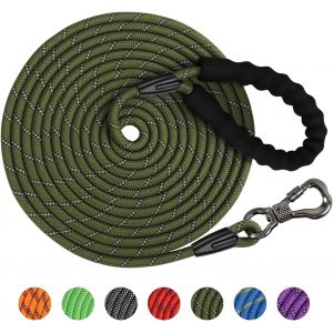 Shiliu-Longe Pour Chien 15m, Laisse De Dressage Pour Chien, Laisse Pour Chien Avec Poignée Confort Et Mousqueton Verrouillable, Lon[ - Neuf