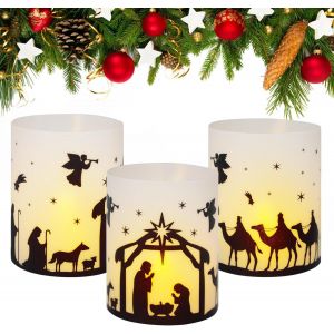 12Pcs Photophores D&eacute;coratifs De Table No&euml;l Chameau &Eacute;toile Photophore Bougeoirs De No&euml;l Cadeau D&eacute;coration D'Int&eacute;rieur Et D'Ext&eacute;rieur Pour Bougies F&ecirc;te No&euml;l - Neuf