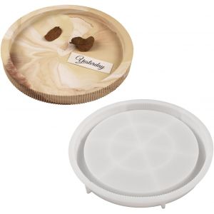 Moule En Silicone Rond Avec Rainures - 27 Cm - Moule En Silicone - Plateau Rond En Silicone - Plateau Rond En Silicone - Moule En R&eacute;sine &Eacute;poxy - Neuf