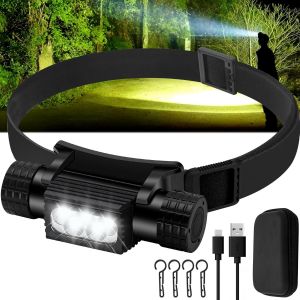 Lampe Frontale Rechargeable, 2 000 Lumens, Lampe Frontale Led Super Lumineuse, Rechargeable Ip67, Étanche Ip67, Lampe Frontale Avec 9 Modes, Lampe Frontale De Course Avec 2600 Mah Pour Le Camping, La - Neuf