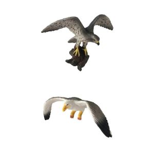 Lot de 2 figurines d'action realistes en plastique representant des animaux et des oiseaux - Neuf