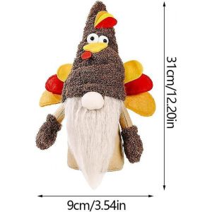 Thanksgiving Gnome peluche,d&eacute;corations de Thanksgiving,ornement de gnome de poup&eacute;e elfe en peluche de Thanksgiving,Than - Neuf
