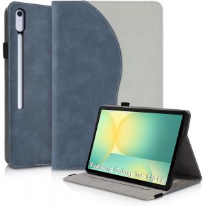 Kal-Coque Pour Galaxy Tab S10 Fe 10.9" 2025/S9 Fe 10.9" 2023 Étui En Cuir Pu À Rabat Avec Support Fonction Housse De Protection Ultra Fin Avec Porte-Pencil Pour Sm-X520/X526/X510/X516b Bleu - Neuf