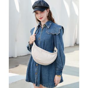 Sac Bandouli&egrave;re Femme en Cordon Sac Crois&eacute; Demi-Lune-Sac &agrave; Main R&eacute;glable avec Bretelle-Sac Ceinture Y2K Tendance pour Toutes Occasions (Noir) - Neuf