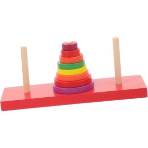 ChenQuanSarl-1 Jeu Ensemble De Jeu En Bois Jouets &Eacute;nigmes Tour D'Empilage D'Anneaux Tour D'Empilage De Puzzle En Bois Tour Empilable En Bois Empiler La Tour De Hanoi Blocs Parent- Bambou - Neuf