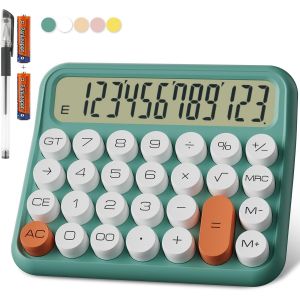 Calculatrice m&eacute;canique 12 Chiffres, &eacute;cran LCD Extra Large de 5 Pouces, Calculatrice de Bureau &agrave; Piles, Gros Boutons faciles &agrave; Presser, &eacute;cran inclinable &agrave; 15&deg; pour Les Enfants. - Neuf