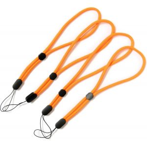 KAL-Dragonne Robuste Et R&eacute;glable Pour Le Poignet, 4 Pcs. Orange Fluo - Neuf